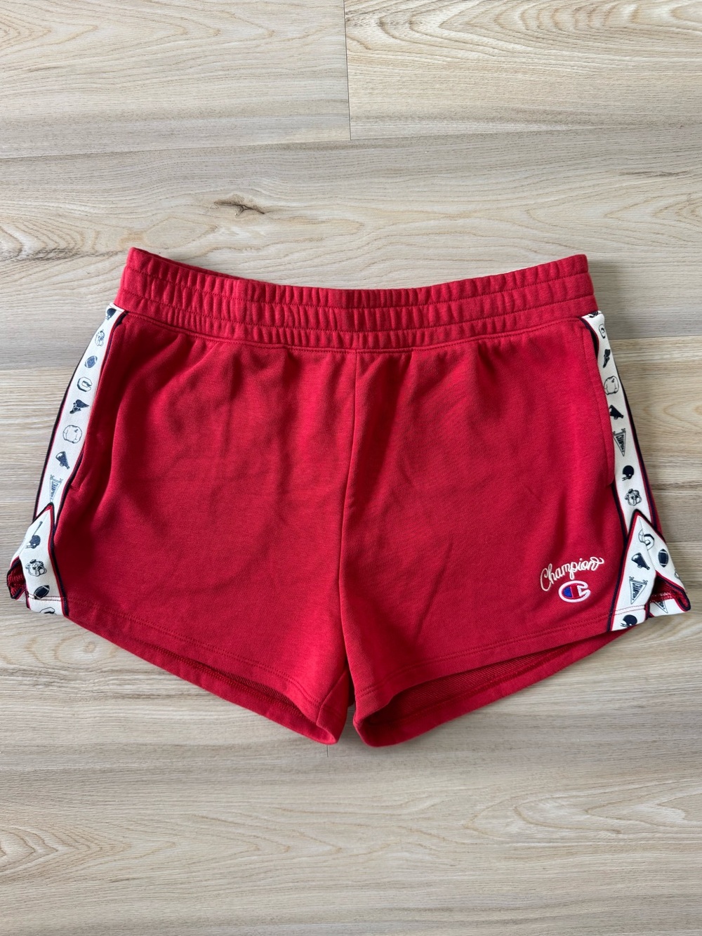 NWT Champion | Red Women's Athletic Shorts with Logo Side Trim | Size Medium